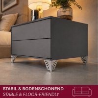 4er Set M&ouml;belfu&szlig; mit Ornament Chrom 8 cm
