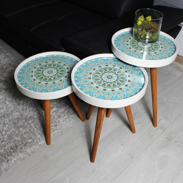 Beistelltisch mit Mosaik Musterung in 3 ver. Höhen, 69,90 €