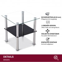 Beistelltisch mit schwarzer Ablage