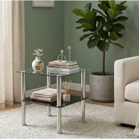 Beistelltisch mit schwarzer Ablage