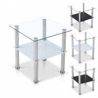 Beistelltisch 40x40cm mit schwarzer Ablage