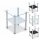 Beistelltisch 40x40cm mit schwarzer Ablage