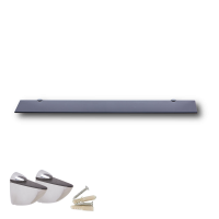 Glasboden 6mm Glasplatte f&uuml;r Glasregal Glasscheibe Regalhalter Bad Glas Regal 90 cm schwarz