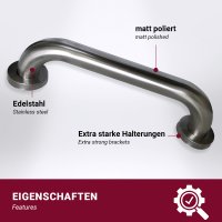 1x Haltergriff Edelstahl &Oslash;32 mm in 4 ver. Gr&ouml;&szlig;en 30/40/50/60 cm