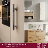 HOOZ&reg; T&uuml;rgriff Edelstahl 295 mm Schiebet&uuml;rgriff M&ouml;belgriff Stangengriff 3 Designs Geb&uuml;rstet Poliert Silber