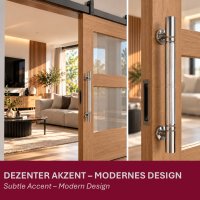 HOOZ&reg; T&uuml;rgriff Edelstahl 295 mm Schiebet&uuml;rgriff M&ouml;belgriff Stangengriff 3 Designs Geb&uuml;rstet Poliert Silber