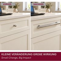 HOOZ&reg; T&uuml;rgriff Edelstahl 295 mm Schiebet&uuml;rgriff M&ouml;belgriff Stangengriff 3 Designs Geb&uuml;rstet Poliert Silber