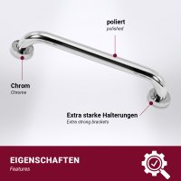 Haltegriff f&uuml;r Dusche &amp; Wanne 30-60 cm - chrom