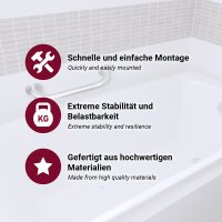 HOOZ Haltegriff f&uuml;r Dusche &amp; Badewanne 60 cm - Edelstahl
