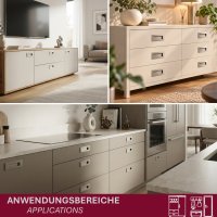 Euro Tische&reg; Muldengriffe Edelstahl 102&times;52 mm 4er Set M&ouml;belgriffe Schubladengriffe Einlassgriffe Griffmuscheln Geb&uuml;rstet