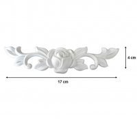 4er Set Zierteile mit Rosen Ornament 17 x 4 cm