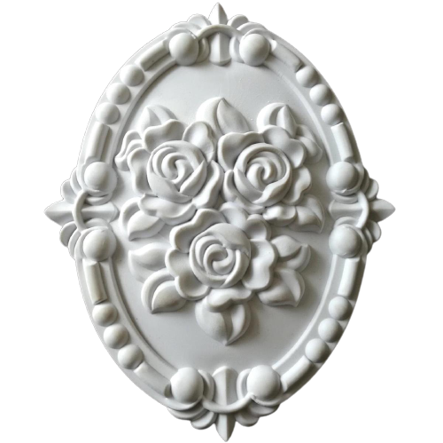 1x Zierteil mit Rosen Ornament 17 x 14 cm