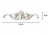 1x Zierteil mit Bl&uuml;ten Ornament 23 x 6 cm