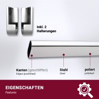 HOOZ Kleiderstange Chrom mit Halterung - 100 cm