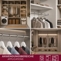 HOOZ Kleiderstange Chrom mit Halterung in 5 L&auml;ngen 80cm