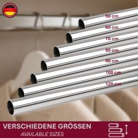 HOOZ Kleiderstange Chrom mit Halterung in 5 L&auml;ngen 80cm