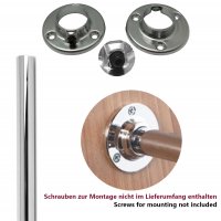 HOOZ Kleiderstange Chrom mit Halterung in 5 L&auml;ngen 60 - 120cm