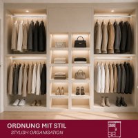 HOOZ&reg; Kleiderstange 60 cm Oval Aluminium [SCHRANK- &amp; WANDMONTAGE] inkl. Halter Schrankrohr Schrankstange Garderobenstange Silber