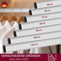 HOOZ&reg; Kleiderstange 60 cm Oval Aluminium [SCHRANK- &amp; WANDMONTAGE] inkl. Halter Schrankrohr Schrankstange Garderobenstange Silber