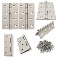 HOOZ M&ouml;belscharniere Edelstahl 87x55mm 40er Set [GEROLLTE SCHARNIERE KLAPPBAR] inkl. Schrauben T&uuml;rband Flachscharnier 315&deg; Schrankt&uuml;ren M&ouml;bel Klappen