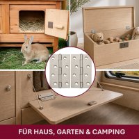 HOOZ M&ouml;belscharniere Edelstahl 87x55mm 40er Set [GEROLLTE SCHARNIERE KLAPPBAR] inkl. Schrauben T&uuml;rband Flachscharnier 315&deg; Schrankt&uuml;ren M&ouml;bel Klappen