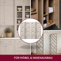 HOOZ M&ouml;belscharniere Edelstahl 87x55mm 2er Set [GEROLLTE SCHARNIERE KLAPPBAR] inkl. Schrauben T&uuml;rband Flachscharnier 315&deg; Schrankt&uuml;ren M&ouml;bel Klappen