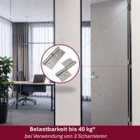 2er Set Flag Art Edelstahl T&uuml;rscharnier 8 cm