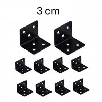 10er Set M&ouml;belwinkel Schwarz in 2 ver. Gr&ouml;&szlig;en 3/4 cm