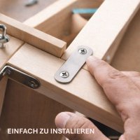 10er Set Holzverbinder aus Edelstahl mit der Gr&ouml;&szlig;e 50 mm