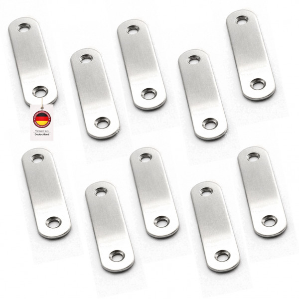 10er Set Holzverbinder aus Edelstahl mit der Gr&ouml;&szlig;e 60 mm