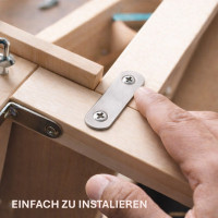 10er Set Holzverbinder aus Edelstahl mit der Gr&ouml;&szlig;e 60 mm