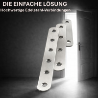 10er Set Holzverbinder aus Edelstahl mit der Gr&ouml;&szlig;e 60 mm