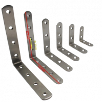 Edelstahl Winkelverbinder - 2x M&ouml;belwinkel 6,5 cm