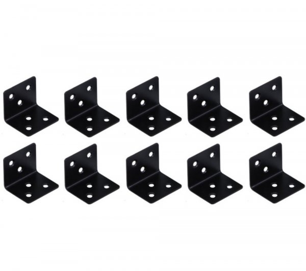 10er Set M&ouml;belwinkel Schwarz in 4 cm