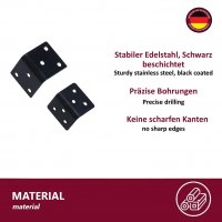 10er Set M&ouml;belwinkel Schwarz in 4 cm