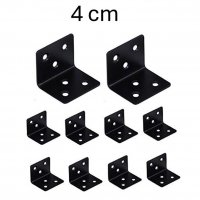 10er Set M&ouml;belwinkel Schwarz in 4 cm