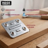 8er Set Holzverbinder verzinkt in 5 x 4 cm
