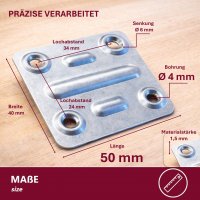 8er Set Holzverbinder verzinkt in 5 x 4 cm