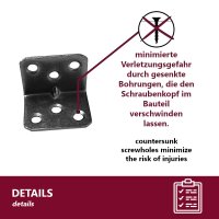 Winkelverbinder - verzinkter Stahl 3,5x3,5 cm