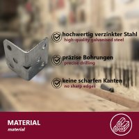Winkelverbinder - verzinkter Stahl 3,5x3,5 cm