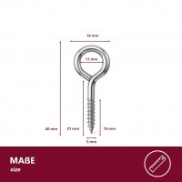 Ringschrauben &Oslash;5x40 mm - 75 St&uuml;ck glanzverzinkt