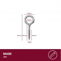 Ringschrauben &Oslash;5x50 mm - 50 St&uuml;ck glanzverzinkt