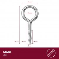 Ringschrauben &Oslash;6x90 mm - 10 St&uuml;ck glanzverzinkt
