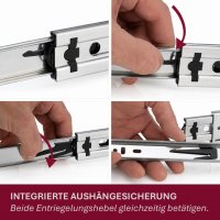HOOZ&reg; Schubladenschienen 250 mm [VOLLAUSZUG - KUGELLAGER] &ndash; Teleskopschiene, Auszugsschienen f&uuml;r K&uuml;chenschr&auml;nke &amp; M&ouml;bel &ndash; bis 30 kg 1 Paar