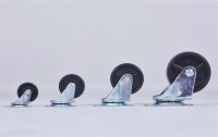 4x Lenkrolle 360&deg; drehbar in &Oslash; 3 cm schwarz Transportrolle M&ouml;belrolle Laufrolle Rad R&auml;der