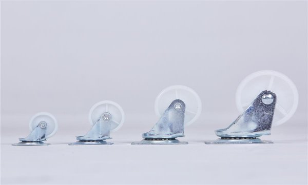 4x Lenkrolle 360&deg; drehbar in &Oslash; 4 cm wei&szlig; Transportrolle M&ouml;belrolle Laufrolle Rad R&auml;der