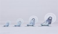 4x Lenkrolle 360&deg; drehbar in &Oslash; 5 cm wei&szlig; Transportrolle M&ouml;belrolle Laufrolle Rad R&auml;der