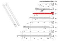 Schubladenschienen Schubladenauszug in wei&szlig; mit Rollenf&uuml;hrung Schienen Teilauszug 35 cm