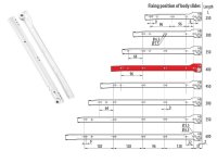 Schubladenschienen Schubladenauszug in wei&szlig; mit Rollenf&uuml;hrung Schienen Teilauszug 40 cm
