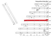 Schubladenschienen Schubladenauszug in wei&szlig; mit Rollenf&uuml;hrung Schienen Teilauszug 45 cm